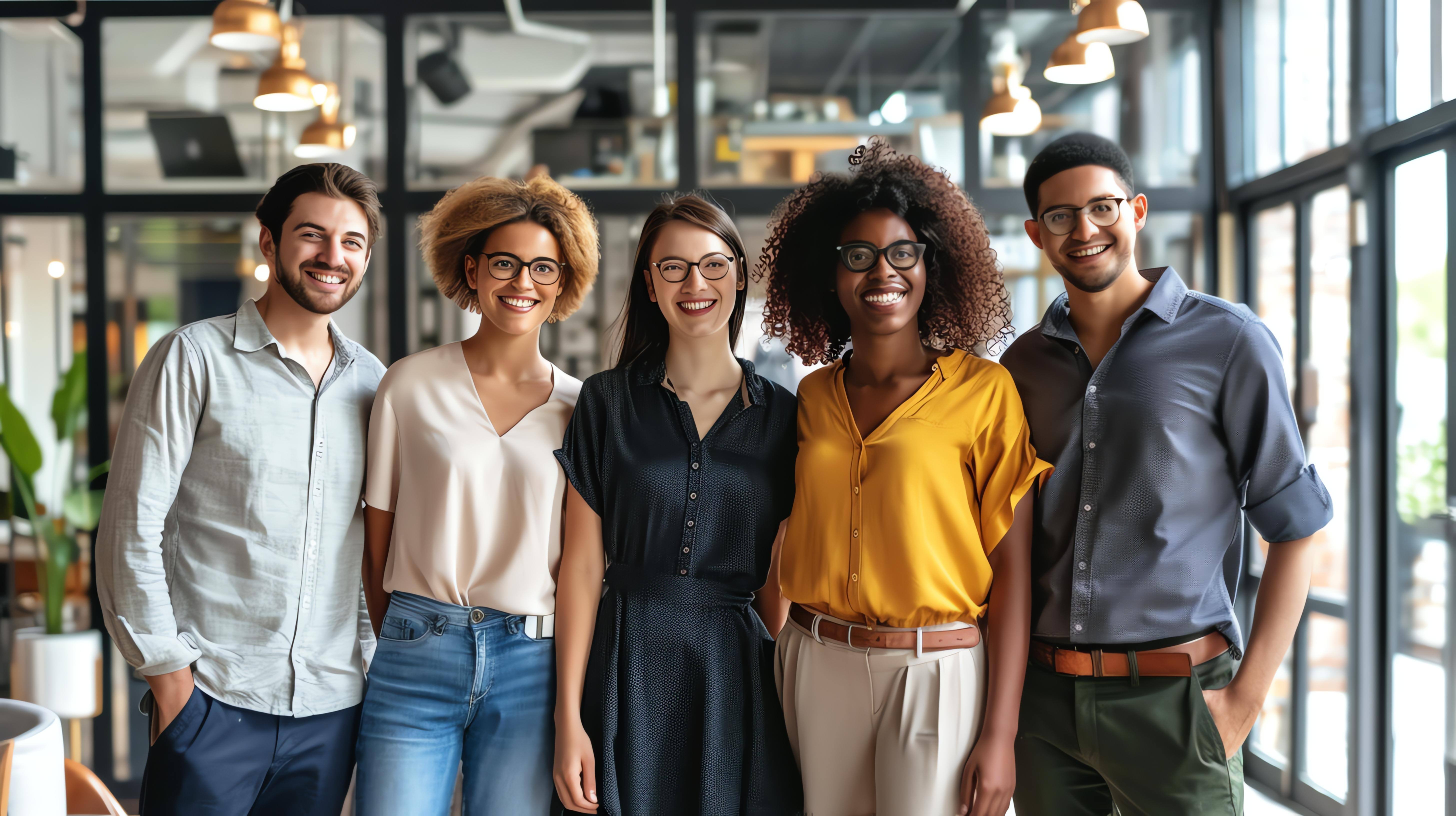 group-five-business-professionals-posed-photo-modern-office-they-are-all-smiling-wearing-casual-clothing